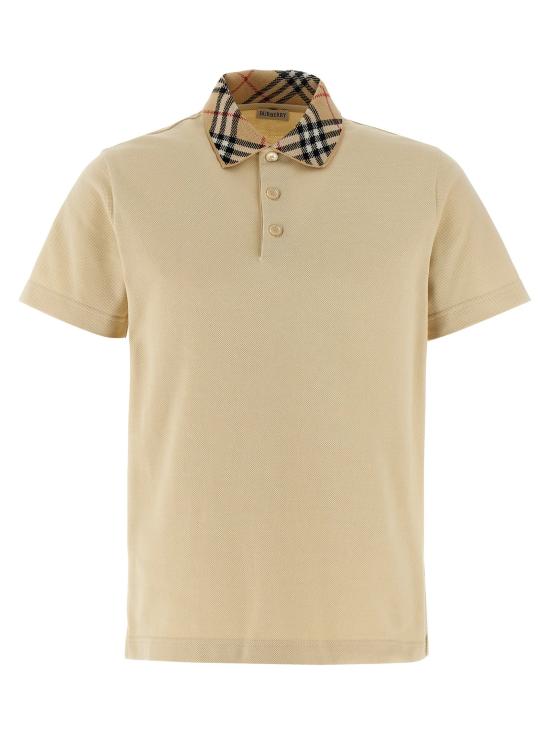 25SS 버버리 체크 칼라 코튼 폴로 셔츠 8103864 NUTMEG DOM