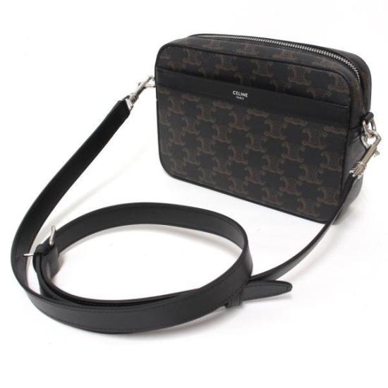 26SS 셀린느 트리옹프 캔버스 카프스킨 스몰 메신저백 113942EVJ 38SI BLACK DOM - CELINE