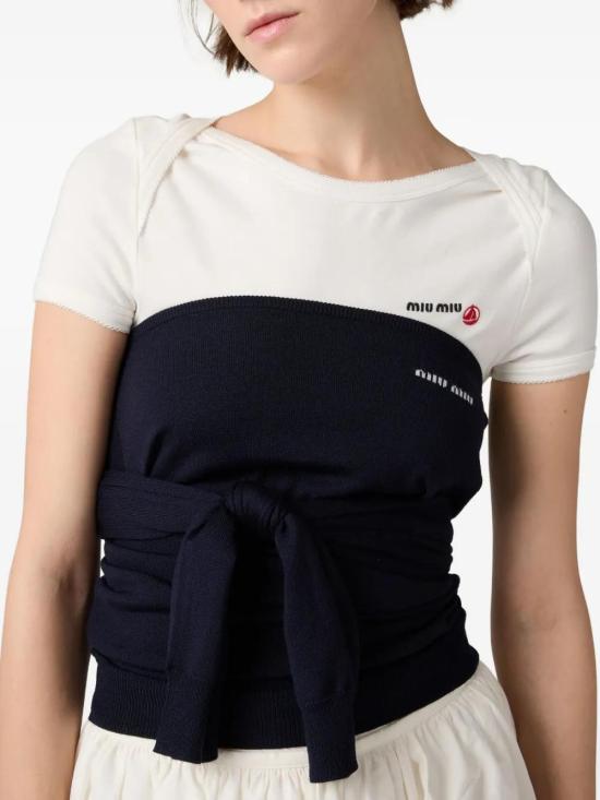  미우미우 반팔 티셔츠 MJA897SOOO16J8 white - MIU MIU