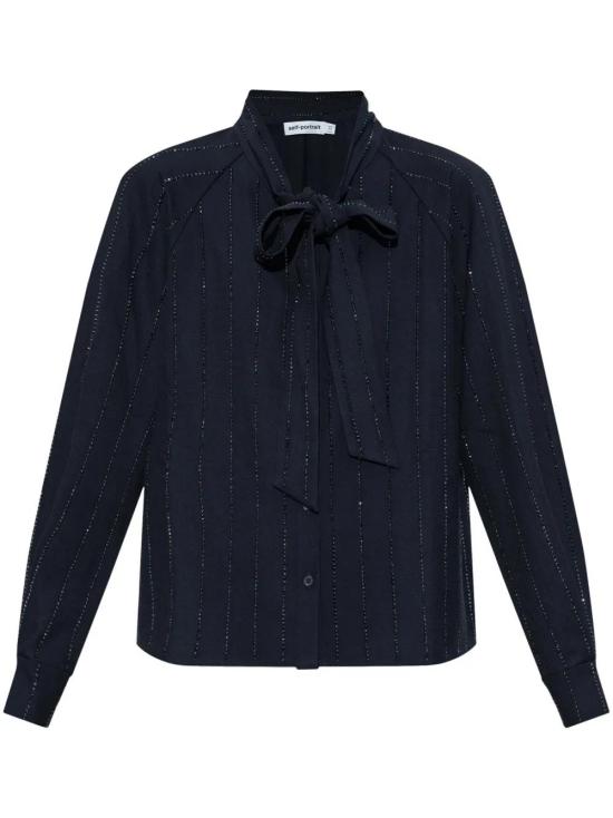  셀프 포트레이트 블라우스 SS25152TAN navy