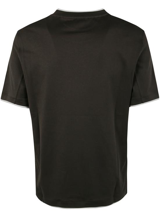 25SS 브루넬로 쿠치넬리 반팔 티셔츠 M0B137427 CAG04 COFFEE OFF WHITE - BRUNELLO CUCINELLI