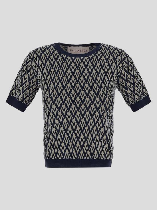 25SS 발렌티노 가라바니 반팔 티셔츠 6B3KC62X92M R0H CREMA NAVY