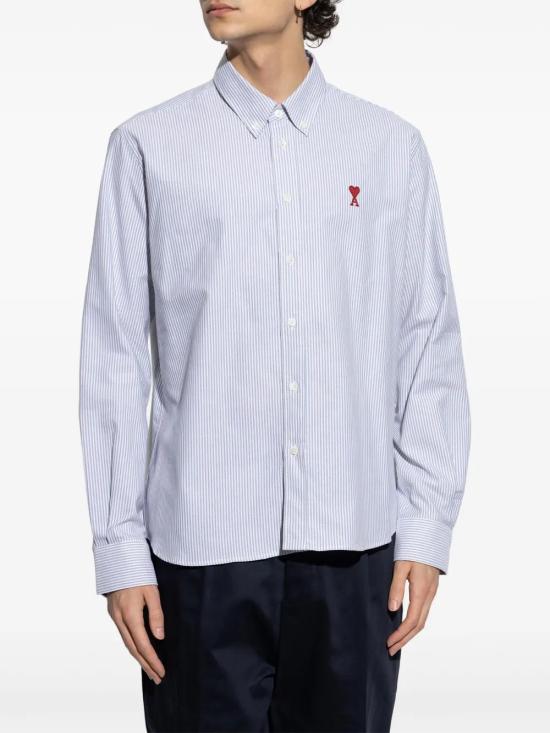  아미 블라우스 BFUSH063CO0087 blue - AMI