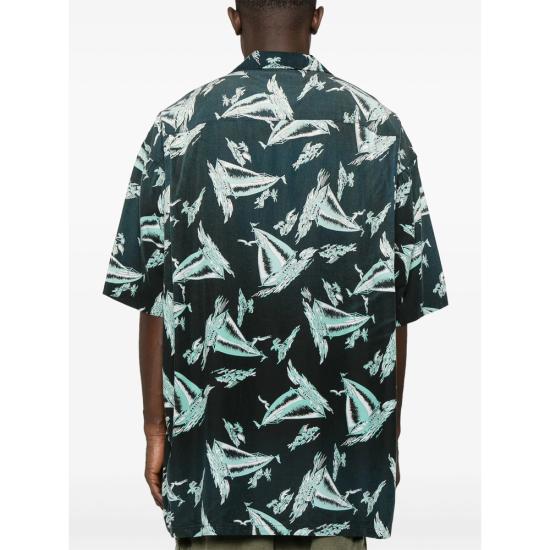 25SS 메종 미하라 야스히로 반팔 셔츠 J14SH187 BLACK BLACK BLUE - MAISON MIHARA YASUHIRO