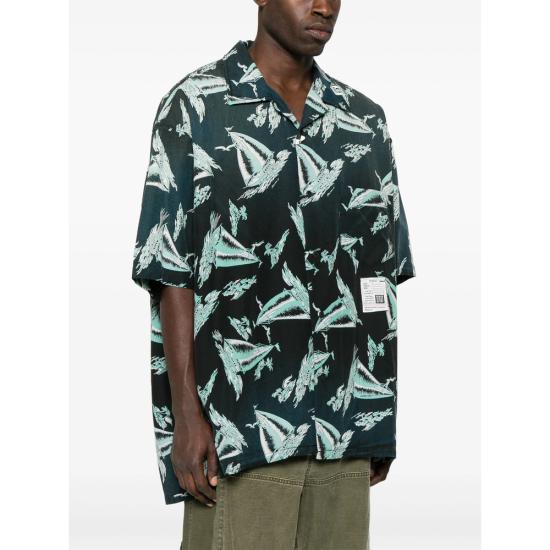 25SS 메종 미하라 야스히로 반팔 셔츠 J14SH187 BLACK BLACK BLUE - MAISON MIHARA YASUHIRO