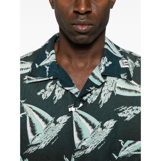 25SS 메종 미하라 야스히로 반팔 셔츠 J14SH187 BLACK BLACK BLUE - MAISON MIHARA YASUHIRO