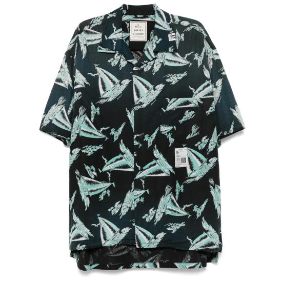 25SS 메종 미하라 야스히로 반팔 셔츠 J14SH187 BLACK BLACK BLUE