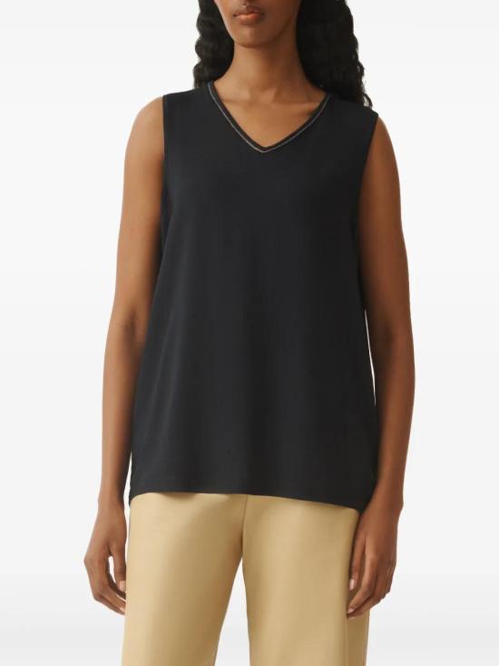  파비아나 필리피 민소매 티셔츠 TPD265F773L2350000 black - FABIANA FILIPPI