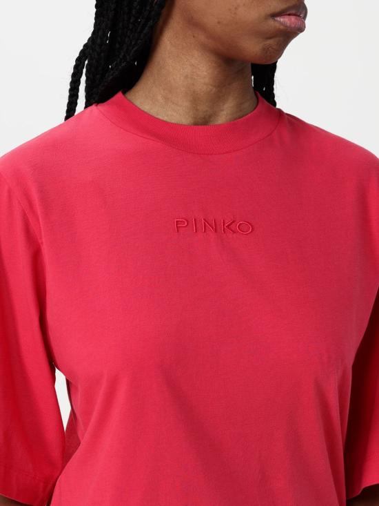 25FW 핑코 반팔 티셔츠 104604A2F8 O57 Red - PINKO