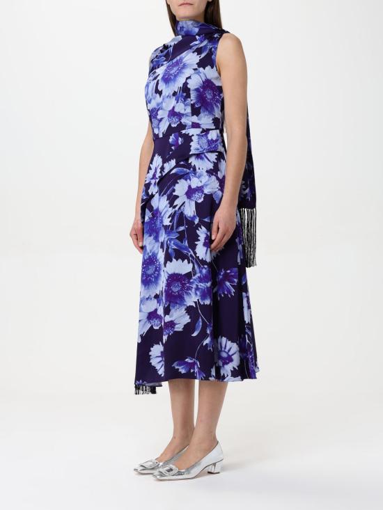 25SS 에르뎀 미디 원피스 PS25 D9 ITVS TROUBRIDGE FLORAL INDIGO Blue - ERDEM