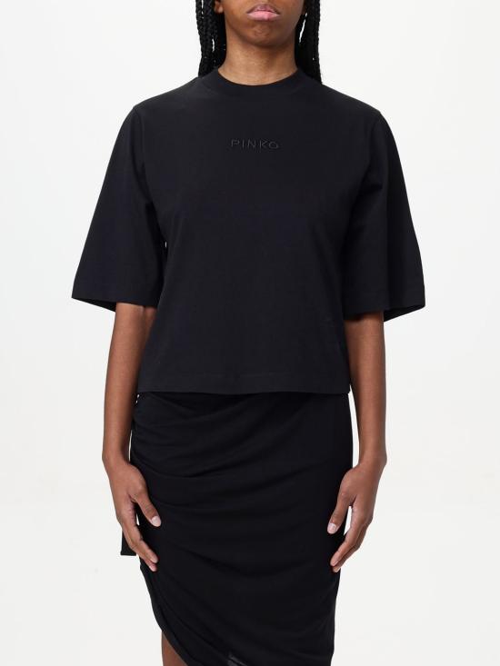 25FW 핑코 반팔 티셔츠 104604A2F8 Z99 Black