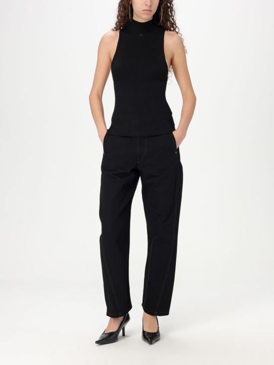 25FW 쿠레쥬 민소매 티셔츠 125MTO384FI0049 9999 Black - COURREGES