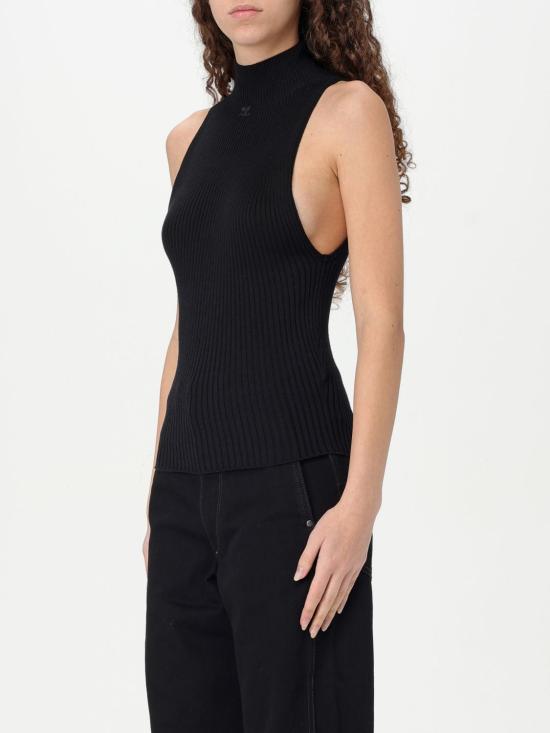 25FW 쿠레쥬 민소매 티셔츠 125MTO384FI0049 9999 Black - COURREGES