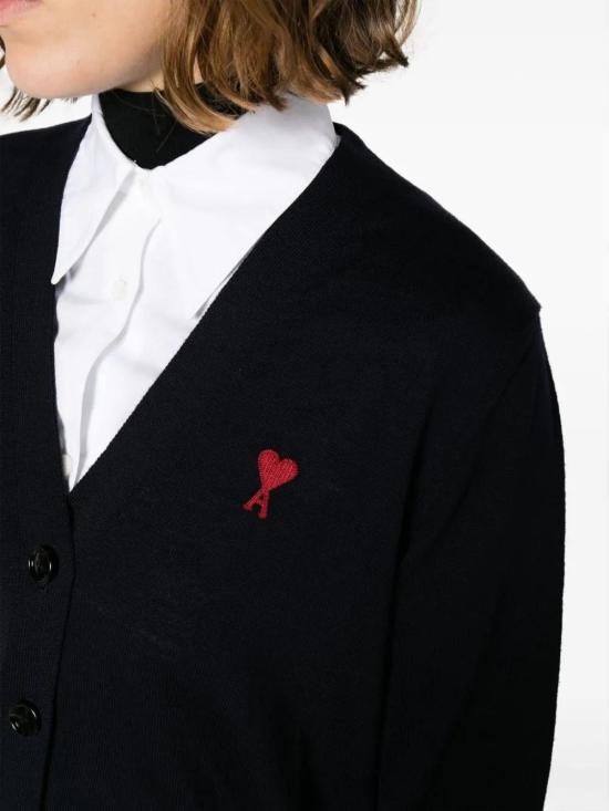  아미 가디건 E25BFFKC111KN0025 midnight blue - AMI