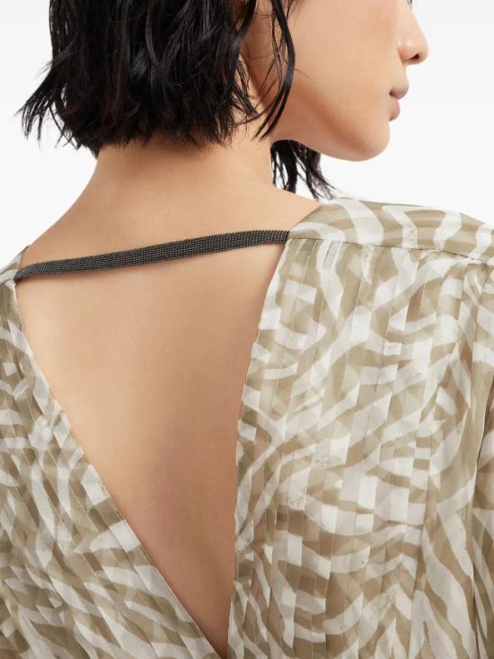  브루넬로 쿠치넬리 롱 원피스 ML124A5336C003 khaki - BRUNELLO CUCINELLI