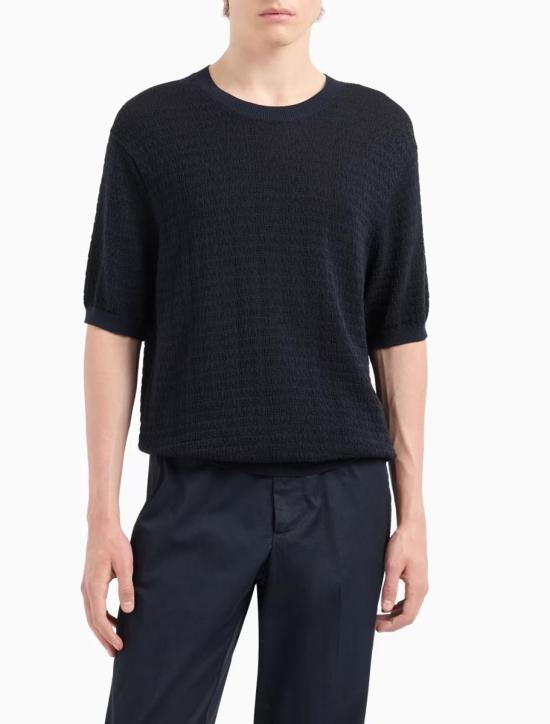 25SS 엠포리오 아르마니 스웨터 EM000867AF13844FB073 NAVY MICRO LOGO - EMPORIO ARMANI