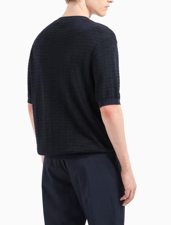 25SS 엠포리오 아르마니 스웨터 EM000867AF13844FB073 NAVY MICRO LOGO - EMPORIO ARMANI