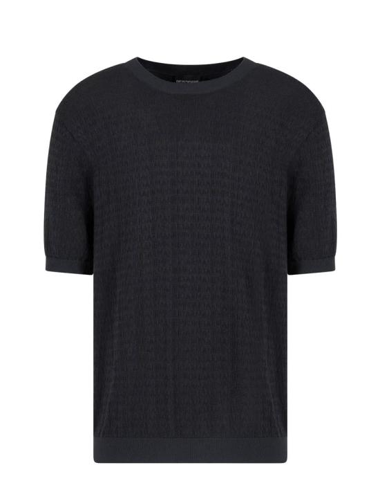 25SS 엠포리오 아르마니 스웨터 EM000867AF13844FB073 NAVY MICRO LOGO