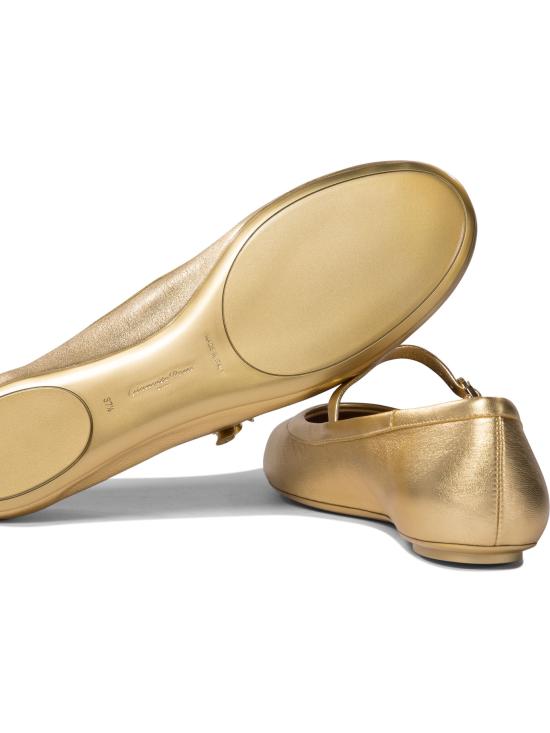 25SS 지안비토로시 플랫 슈즈 G2222305GOMMEKONG Gold - GIANVITO ROSSI