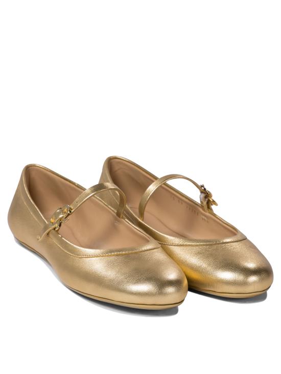 25SS 지안비토로시 플랫 슈즈 G2222305GOMMEKONG Gold - GIANVITO ROSSI