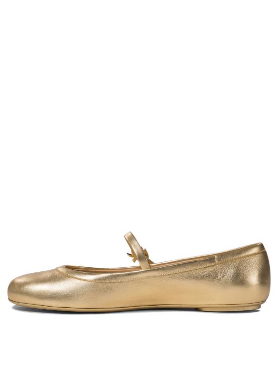 25SS 지안비토로시 플랫 슈즈 G2222305GOMMEKONG Gold - GIANVITO ROSSI