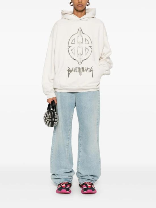  발렌시아가 후드 티셔츠 767877TQVT3 beige - BALENCIAGA