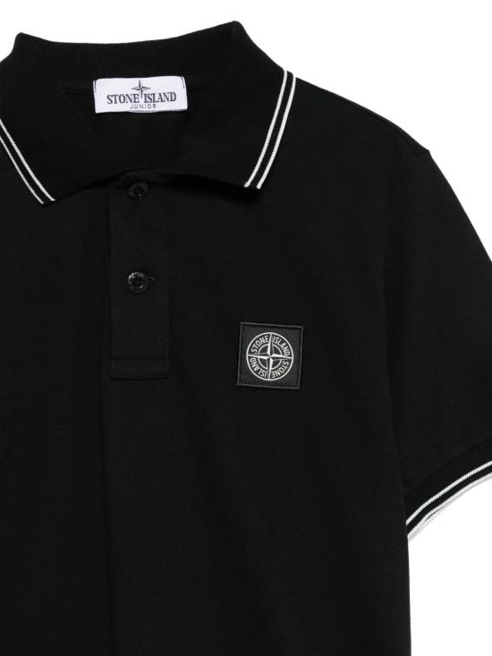 25SS [키즈] 스톤 아일랜드 폴로 셔츠 K1S162200001 S0018 V0029 BLACK - STONE ISLAND