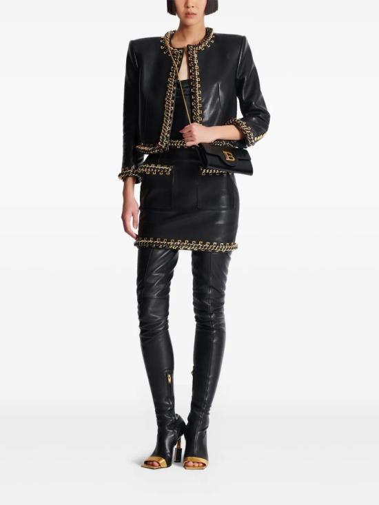  발망 미디 스커트 EF0LBA70LC62 black - BALMAIN