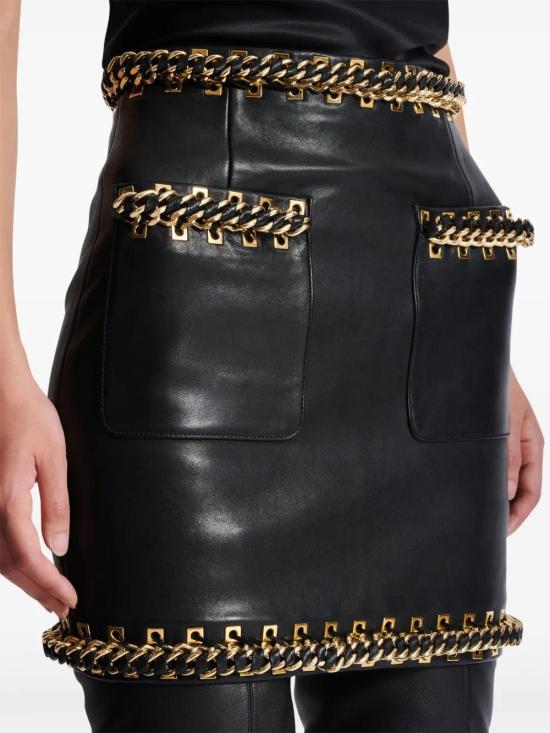  발망 미디 스커트 EF0LBA70LC62 black - BALMAIN