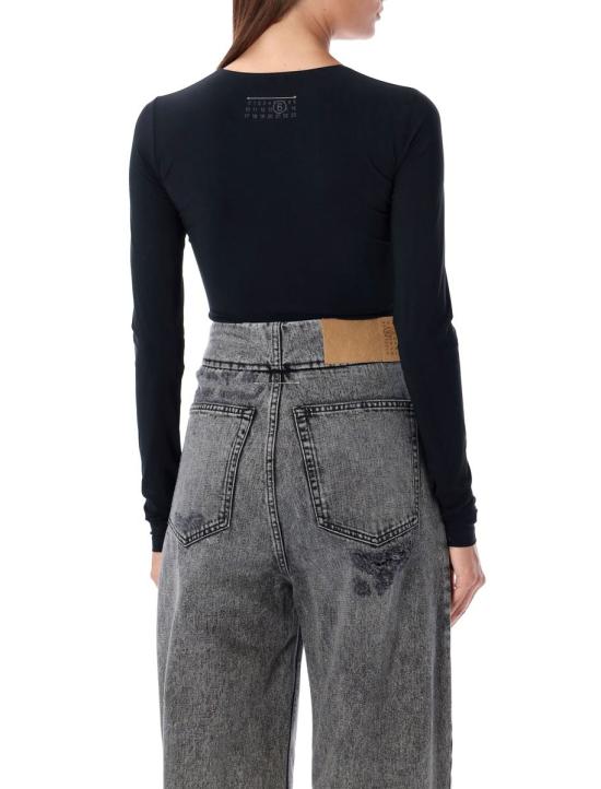 24FW MM6 메종마르지엘라 긴팔 티셔츠 24AS52NA0064S24625 900 Black - MM6 MAISON MARGIELA