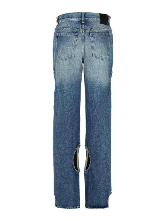  오프화이트 스트레이트 팬츠 OWYA06AC99DEN0014500 Blue - OFF WHITE