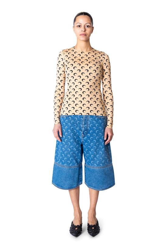 25SS 마린세르 크레센트 문 프린트 긴팔 티셔츠 WTS006ACJER0001 TA10 - MARINE SERRE