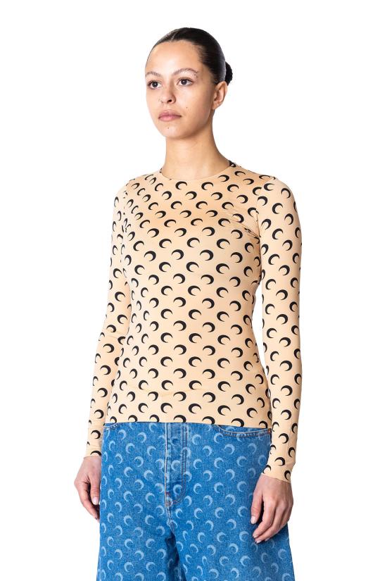 25SS 마린세르 크레센트 문 프린트 긴팔 티셔츠 WTS006ACJER0001 TA10 - MARINE SERRE