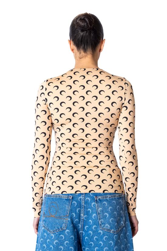 25SS 마린세르 크레센트 문 프린트 긴팔 티셔츠 WTS006ACJER0001 TA10 - MARINE SERRE