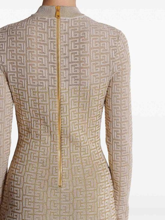  발망 미디 원피스 DF2R8029KH69GFM Beige - BALMAIN