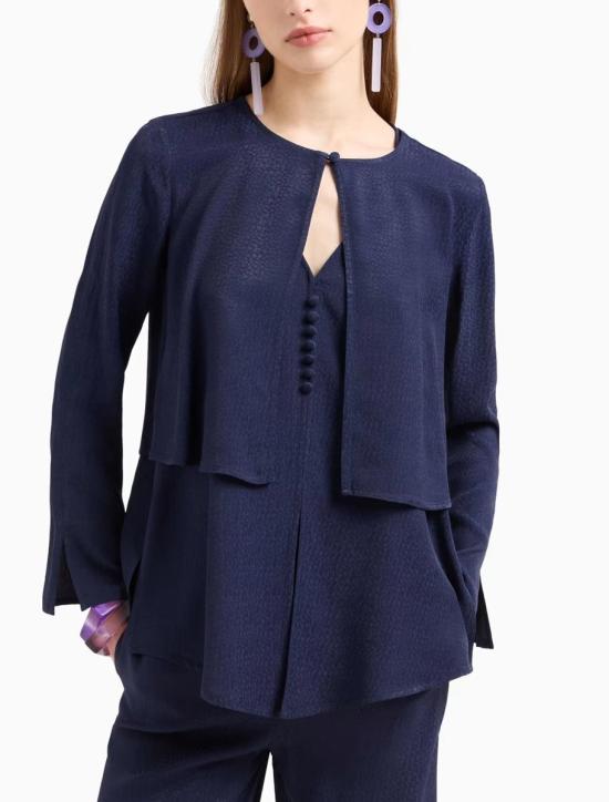 25SS 엠포리오 아르마니 블라우스 EW001078AF12691UB115 BLUE - EMPORIO ARMANI