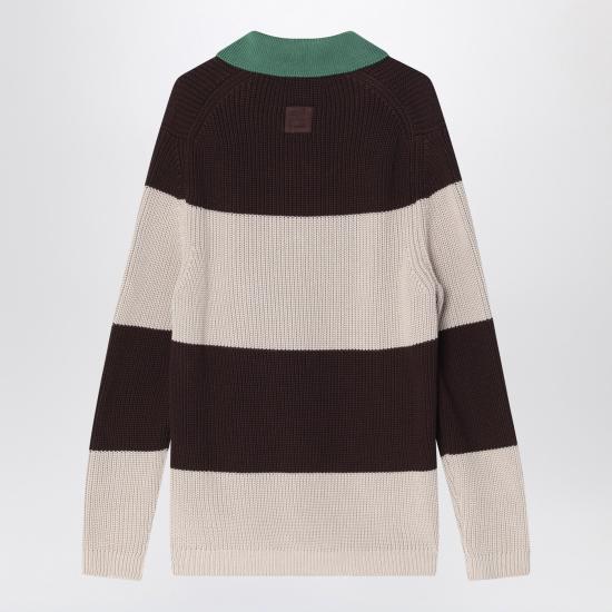 25SS 펜디 코튼 니트 폴로 셔츠 FZC358AU7S Brown - FENDI