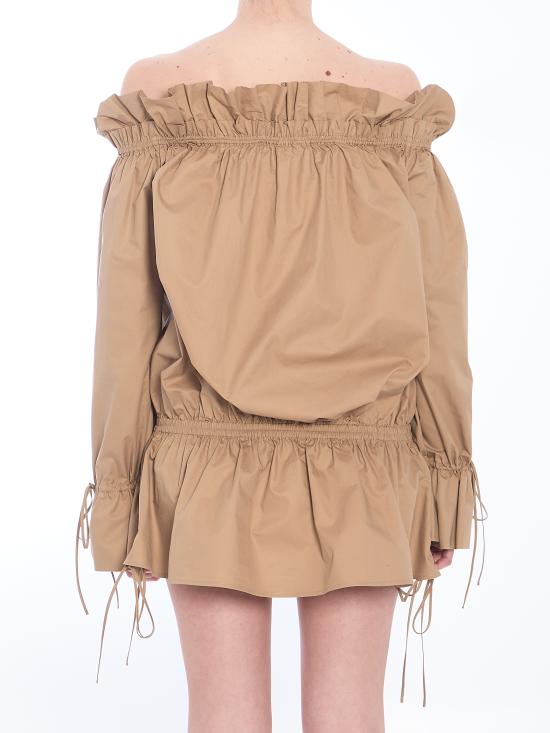  생로랑 숏 원피스 820966 BEIGE - SAINT LAURENT