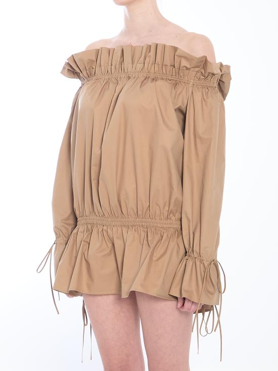  생로랑 숏 원피스 820966 BEIGE - SAINT LAURENT