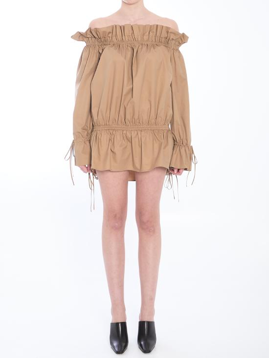  생로랑 숏 원피스 820966 BEIGE - SAINT LAURENT