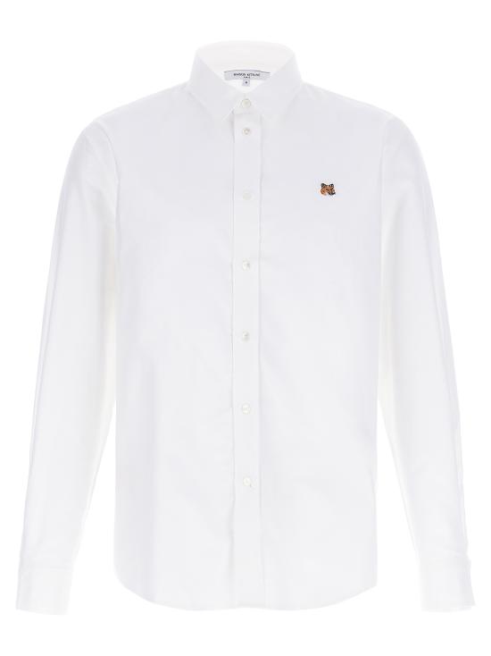 25SS 메종키츠네 볼드 폭스 헤드 자수 캐주얼 셔츠 MM00408WC5012P100 White