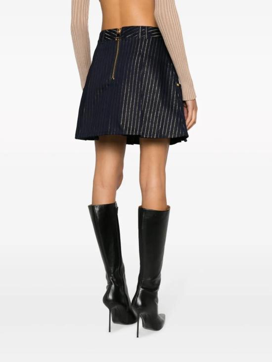  발망 숏 스커트 BF0LB945DD82 midnight blue - BALMAIN