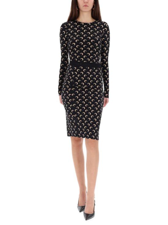 25FW 마린세르 크레센트 문 프린트 긴팔 티셔츠 WTS006A CJER0001IT99 Black - MARINE SERRE