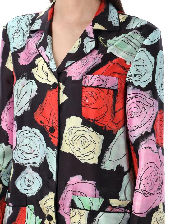 25SS 마르니 블라우스 CAMA0641I0UTSG30 ORN99 BLACK MULTI ROSE - MARNI