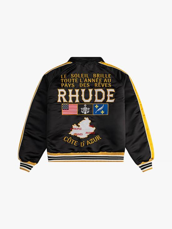  루드 봄버 자켓 RDEM241PRJK014BK BLACK MUSTARD DOM - RHUDE