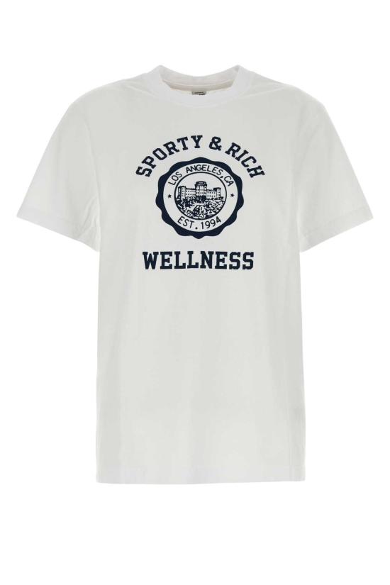  스포티앤리치 반팔 티셔츠 TO043508033WH01 WHITE NAVY DOM