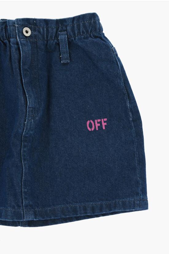  [키즈] 오프화이트 데님 스커트 OGYF007S24 ADEN001 4632 Blue - OFF WHITE