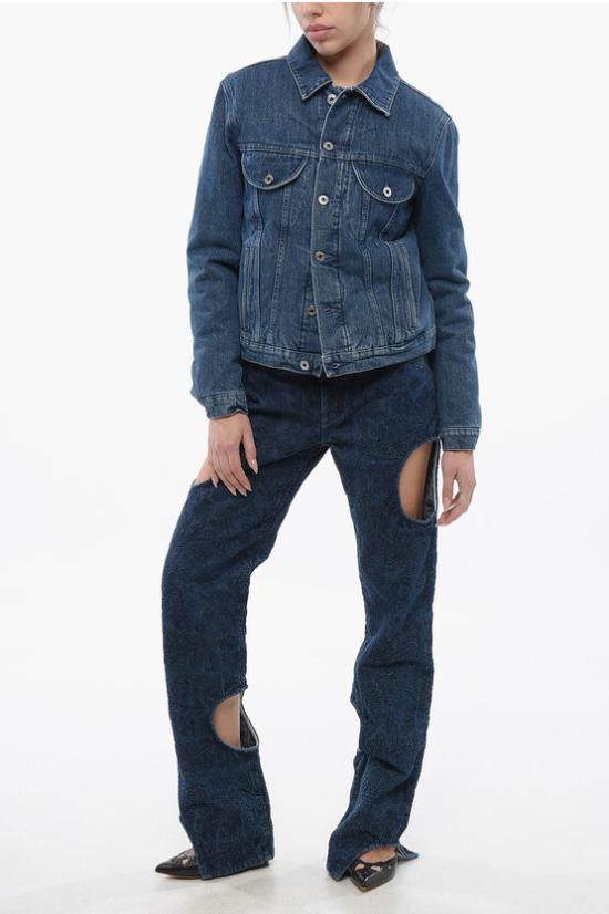  오프화이트 데님 자켓 OWYE050F23 DEN001 4700 Blue - OFF WHITE