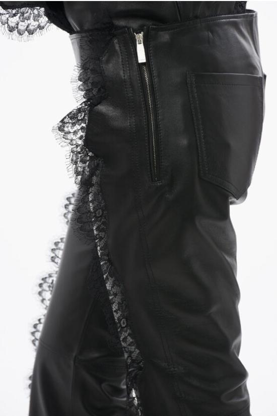  오프화이트 가죽 팬츠 OWJB040S24LEA0011000 Black - OFF WHITE