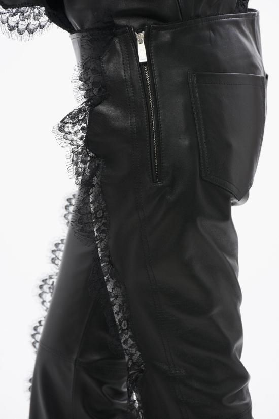  오프화이트 가죽 팬츠 OWJB040S24LEA0011000 Black - OFF WHITE